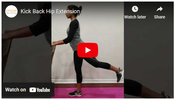 Kick back hip extension dynamic balance Propel Physiotherapy