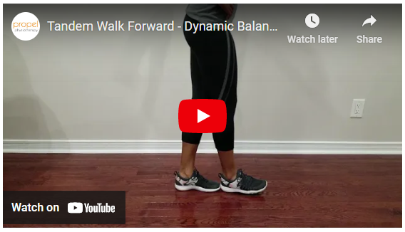 Tandem walk forward dynamic balance exercise Propel Physiotherapy