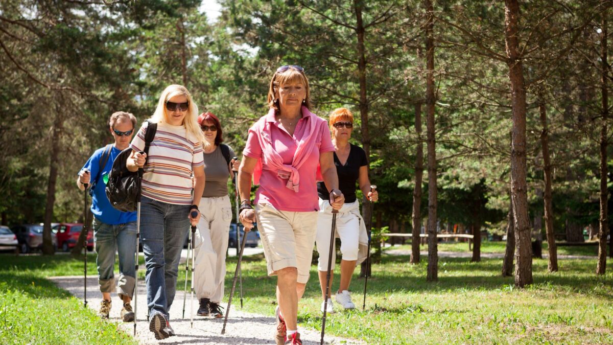 Benefits of Nordic Pole Walking for Seniors & Neurological Rehab