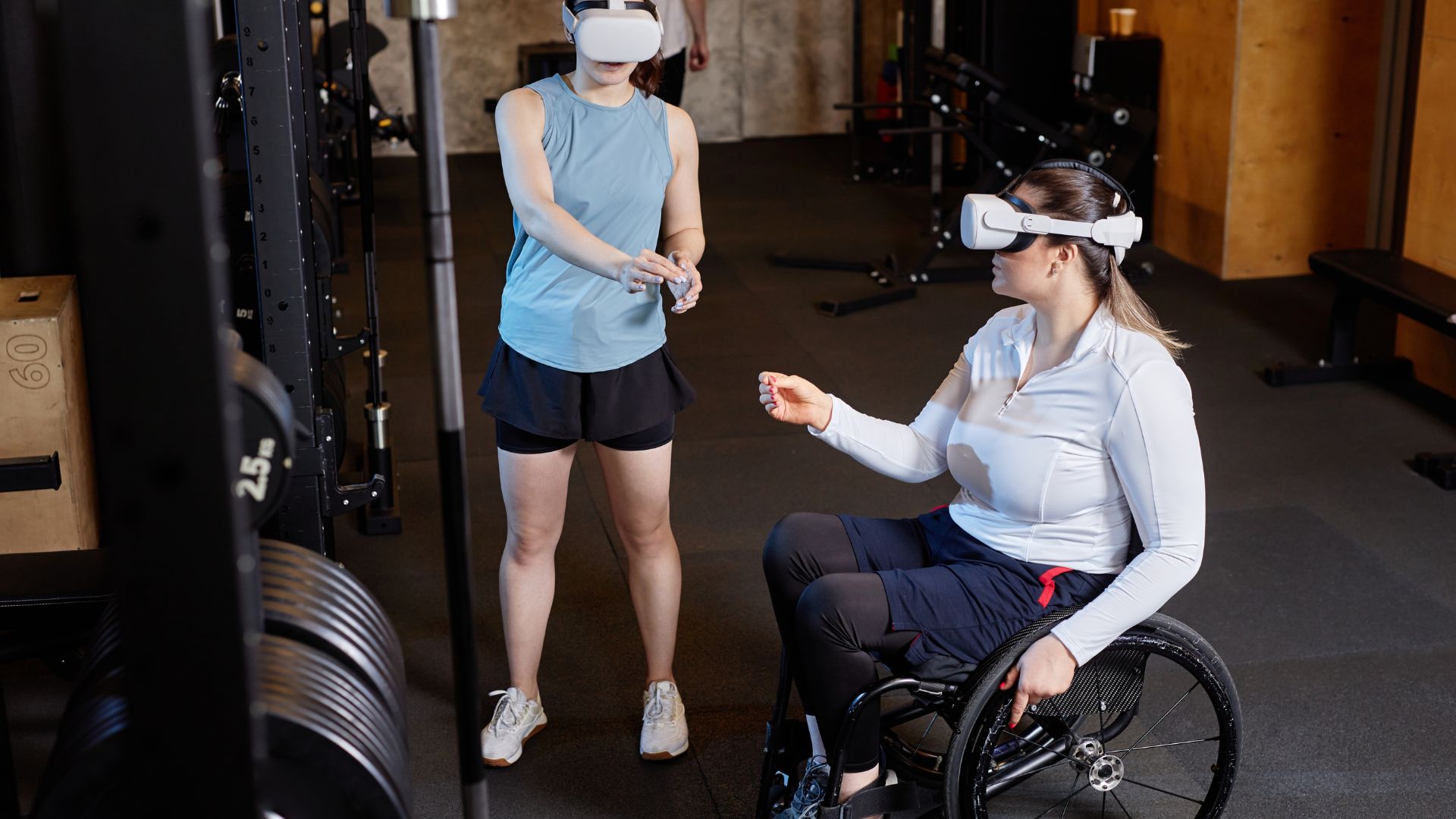 Mature woman wearing mixed reality headset. Wearable technology in healthcare. Propel Physiotherapy.